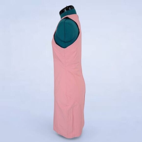 Manning Cartell Pink High Neck Bodycon Sleeveless Pencil Dress - Size‎ 8 - Picture 2 of 10